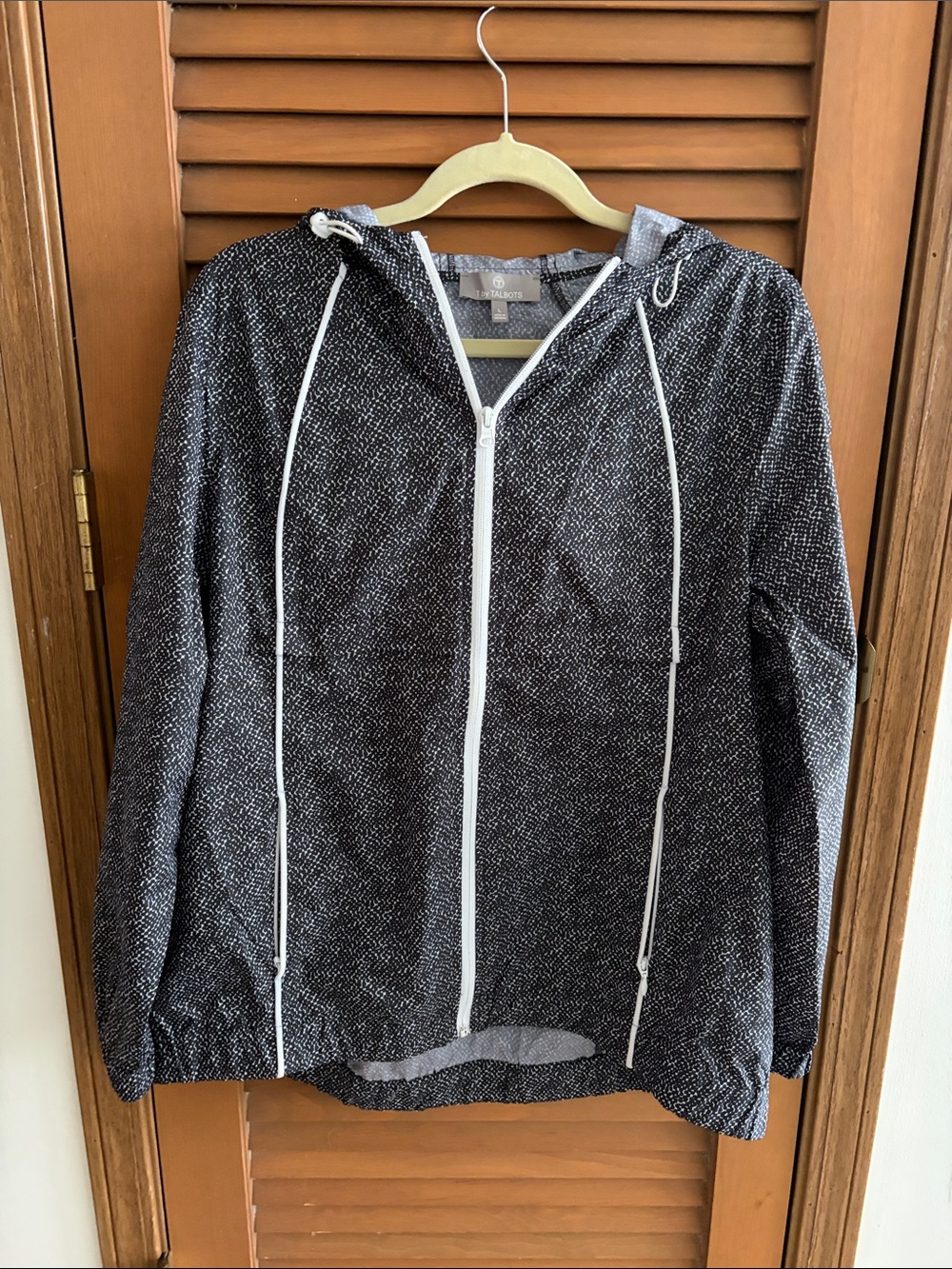 Talbots Black & White Hooded Utility Jacket